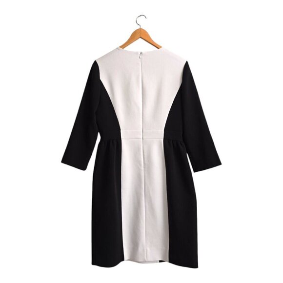 Kate Spade Tillie Cream & Black Color Block Sheath Dress With Pockets Sz 8 - Picture 7 of 12